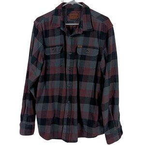 Orvis Big Bear Heavyweight Plaid Flannel Shirt Jacket Mens L Cabincore Rugged